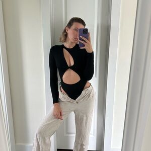 Black Cutout Bodysuit